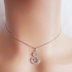 Initial S Silver Necklace